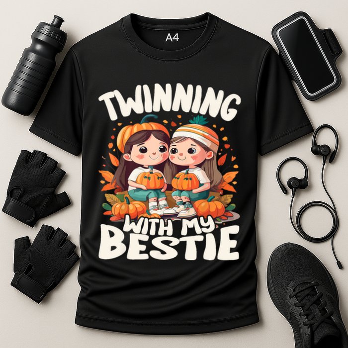 Twinning With My Bestie Spirit Week Twin Day Best Friend 70s Cooling Performance Crew T-Shirt