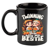 Twinning With My Bestie Spirit Week Twin Day Best Friend 70s 11oz C Handle Ceramic Mug