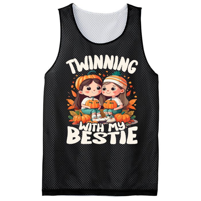 Twinning With My Bestie Spirit Week Twin Day Best Friend 70s Mesh Reversible Basketball Jersey Tank