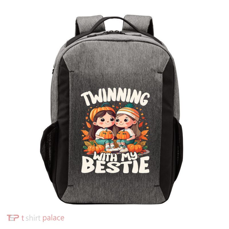 Twinning With My Bestie Spirit Week Twin Day Best Friend 70s Vector Backpack