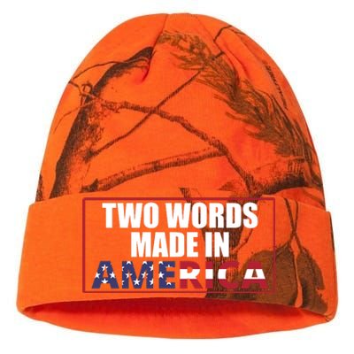 Two Words Made In America Funny Usa Flag Vintage Kati Licensed 12" Camo Beanie