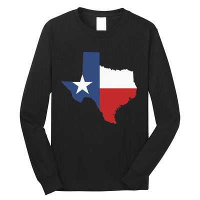 Texas Women Men Texas State Lone Star Flag Map Long Sleeve Shirt