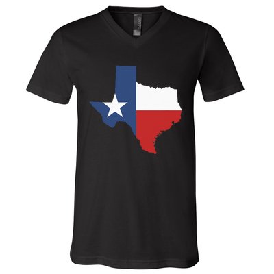 Texas Women Men Texas State Lone Star Flag Map V-Neck T-Shirt