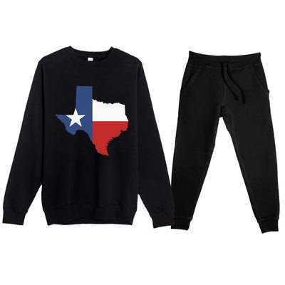 Texas Women Men Texas State Lone Star Flag Map Premium Crewneck Sweatsuit Set