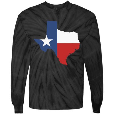 Texas Women Men Texas State Lone Star Flag Map Tie-Dye Long Sleeve Shirt