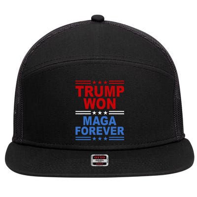 Trump Won Maga Forever 7 Panel Mesh Trucker Snapback Hat