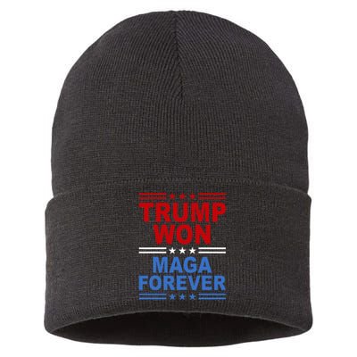 Trump Won Maga Forever Sustainable Knit Beanie