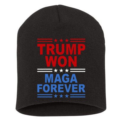 Trump Won Maga Forever Short Acrylic Beanie