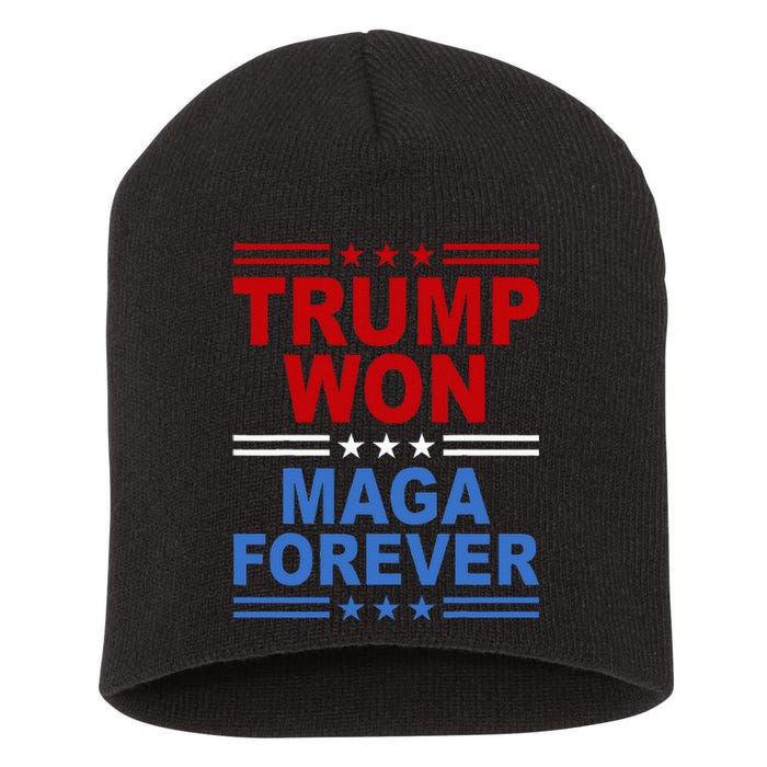 Trump Won Maga Forever Short Acrylic Beanie