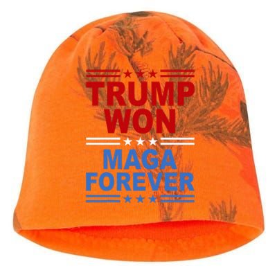 Trump Won Maga Forever Kati - Camo Knit Beanie