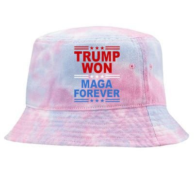 Trump Won Maga Forever Tie-Dyed Bucket Hat