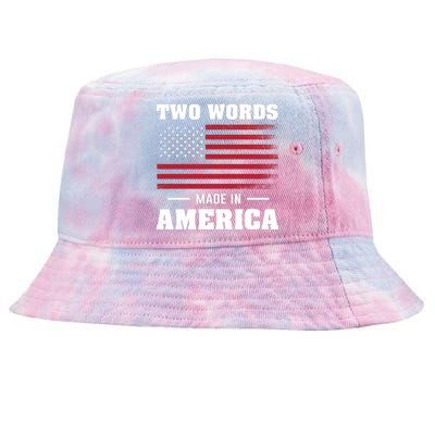 Two Words Made In America Usa Flag Vintage Tie-Dyed Bucket Hat