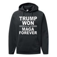 Trump Won Maga Forever Performance Fleece Hoodie