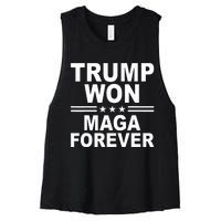 Trump Won Maga Forever Women's Racerback Cropped Tank