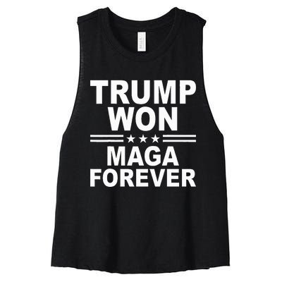 Trump Won Maga Forever Women's Racerback Cropped Tank