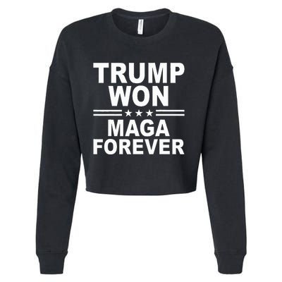 Trump Won Maga Forever Cropped Pullover Crew