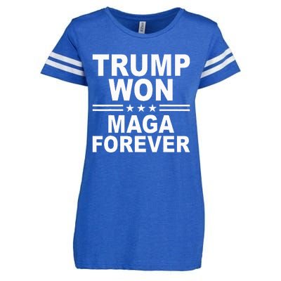 Trump Won Maga Forever Enza Ladies Jersey Football T-Shirt