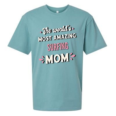 The World's Most Amazing Surfing Mom Gift Sueded Cloud Jersey T-Shirt