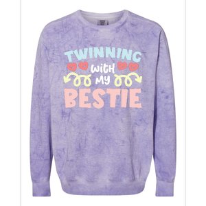 Twinning With My Bestie Spirit Week Twin Day Best Friend Colorblast Crewneck Sweatshirt