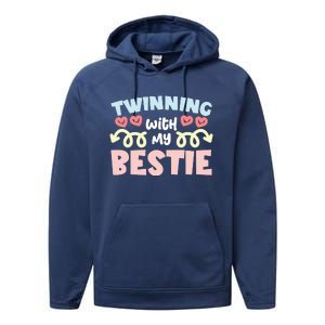 Twinning With My Bestie Spirit Week Twin Day Best Friend Performance Fleece Hoodie