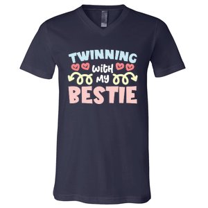 Twinning With My Bestie Spirit Week Twin Day Best Friend V-Neck T-Shirt