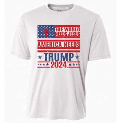 The World Needs Jesus America Needs Trump 2024 Cooling Performance Crew T-Shirt