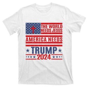 The World Needs Jesus America Needs Trump 2024 T-Shirt