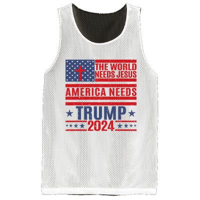 The World Needs Jesus America Needs Trump 2024 Mesh Reversible Basketball Jersey Tank