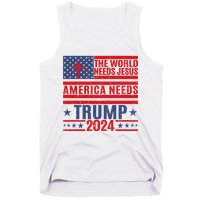 The World Needs Jesus America Needs Trump 2024 Tank Top