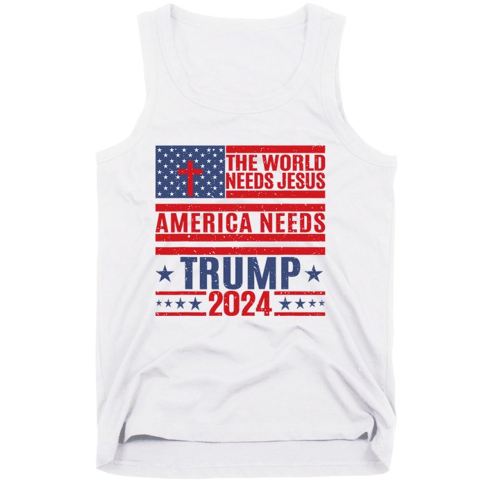 The World Needs Jesus America Needs Trump 2024 Tank Top