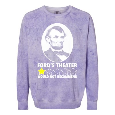 Theater Would Not Recommend 1Star Abraham Lincoln Colorblast Crewneck Sweatshirt