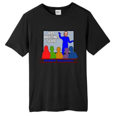 Tim Walz Never Underestimate Teachers Harris Walz 2024 Tall Fusion ChromaSoft Performance T-Shirt