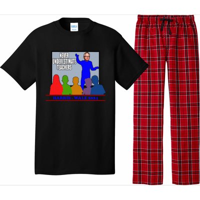 Tim Walz Never Underestimate Teachers Harris Walz 2024 Pajama Set