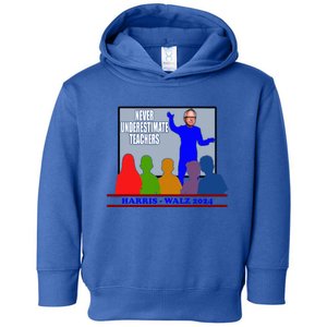 Tim Walz Never Underestimate Teachers Harris Walz 2024 Toddler Hoodie