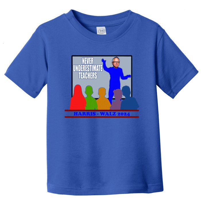 Tim Walz Never Underestimate Teachers Harris Walz 2024 Toddler T-Shirt