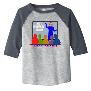 Tim Walz Never Underestimate Teachers Harris Walz 2024 Toddler Fine Jersey T-Shirt