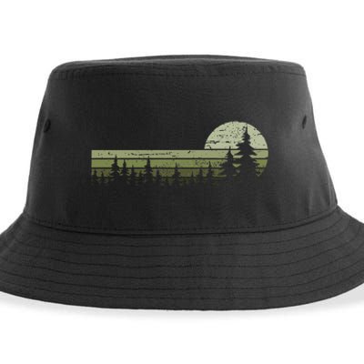 Trees Wildlife Nature Vintage Forest Sustainable Bucket Hat