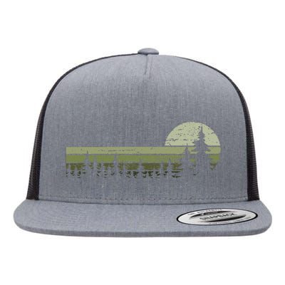 Trees Wildlife Nature Vintage Forest Flat Bill Trucker Hat