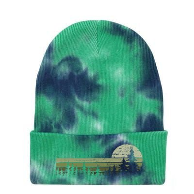 Trees Wildlife Nature Vintage Forest Tie Dye 12in Knit Beanie