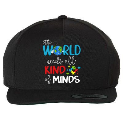 The World Needs All Kinds Of Minds Autism Neurodiversity Tee Wool Snapback Cap