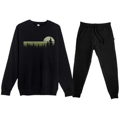 Trees Wildlife Nature Vintage Forest Premium Crewneck Sweatsuit Set