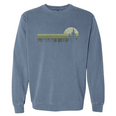 Trees Wildlife Nature Vintage Forest Garment-Dyed Sweatshirt