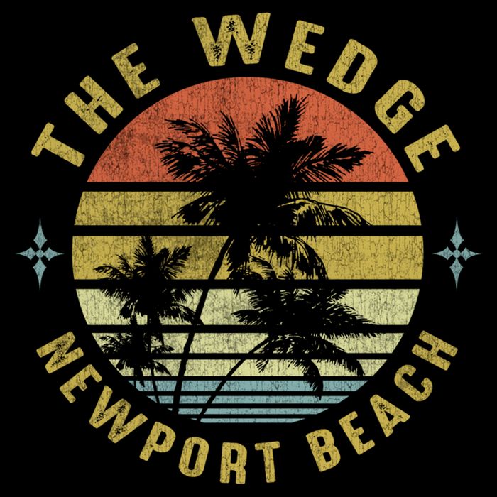 The Wedge Newport Beach Retro Palm Sunset Meaningful Giftbeach Design Gift Cooling Performance Crew T-Shirt