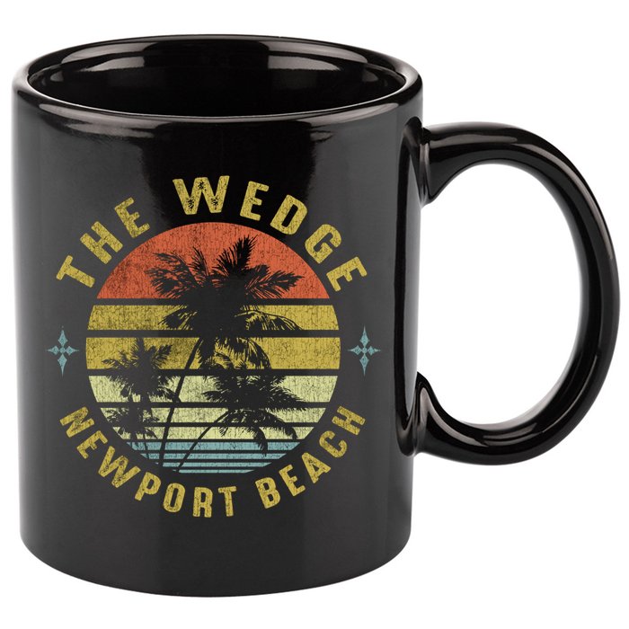 The Wedge Newport Beach Retro Palm Sunset Meaningful Giftbeach Design Gift 11oz C Handle Ceramic Mug