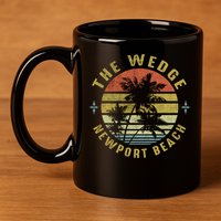 The Wedge Newport Beach Retro Palm Sunset Meaningful Giftbeach Design Gift 11oz C Handle Ceramic Mug