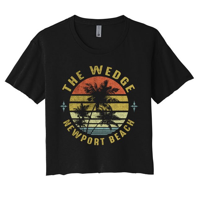 The Wedge Newport Beach Retro Palm Sunset Meaningful Giftbeach Design Gift Crop Top