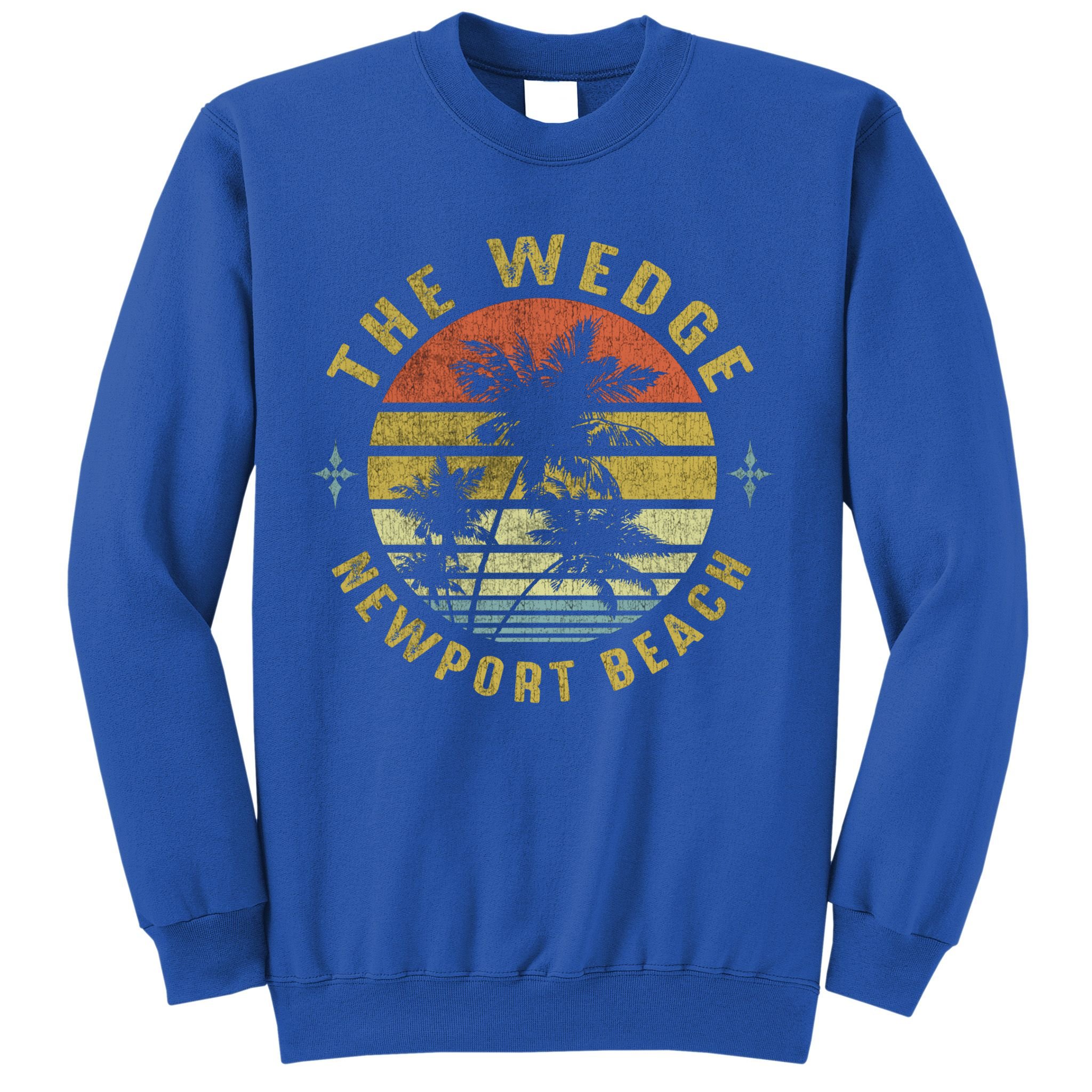 The Wedge Newport Beach Retro Palm Sunset Meaningful Giftbeach Design Gift Sweatshirt