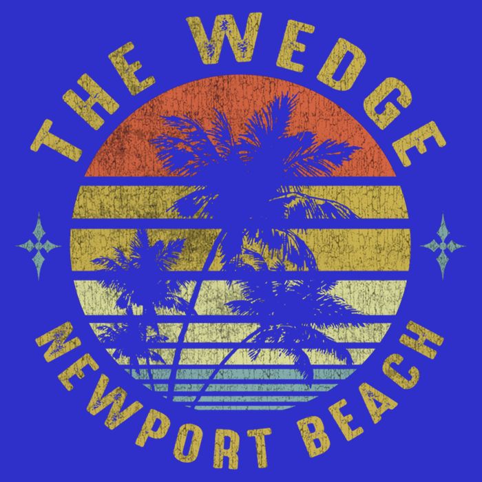 The Wedge Newport Beach Retro Palm Sunset Meaningful Giftbeach Design Gift Button