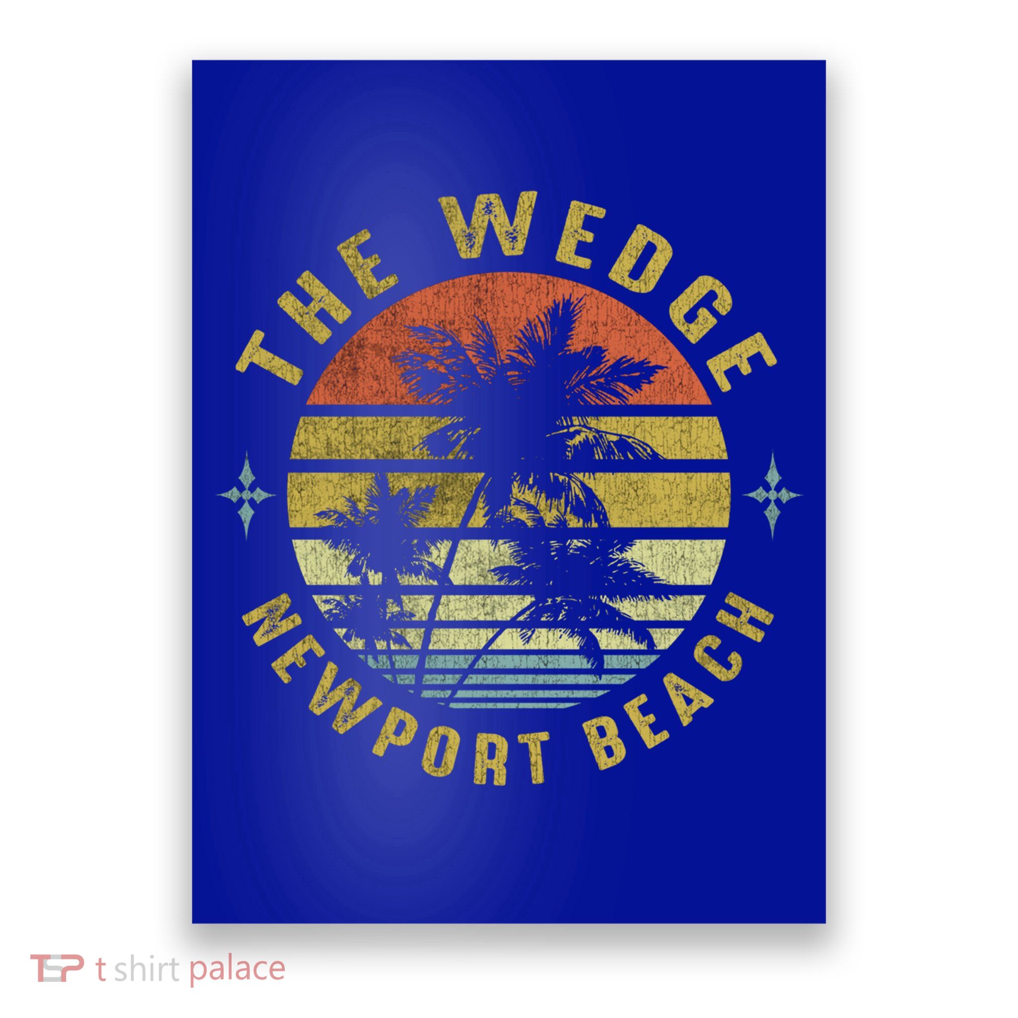 The Wedge Newport Beach Retro Palm Sunset Meaningful Giftbeach Design Gift Poster