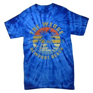 The Wedge Newport Beach Retro Palm Sunset Meaningful Giftbeach Design Gift Tie-Dye T-Shirt